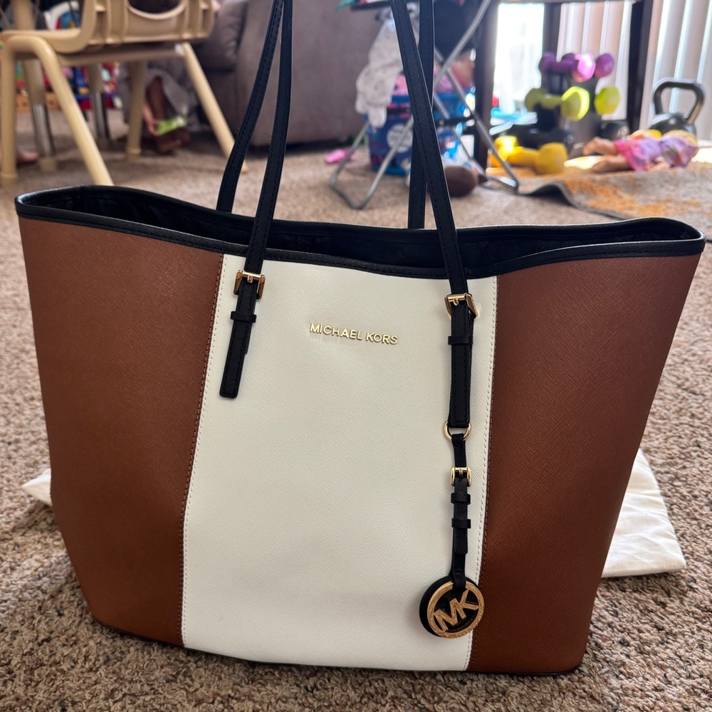Michael Michael Kors Quinn Large Tote Bag Two Tone